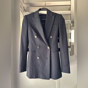 Theory Black Pinstripe Blazer